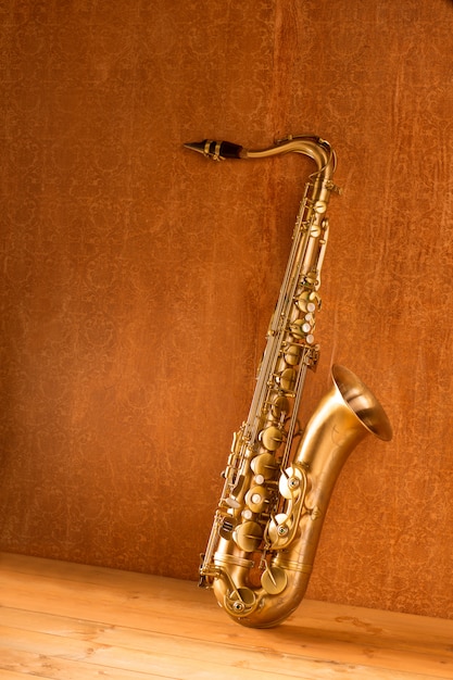 Sax golden tenor saxophone vintage retro