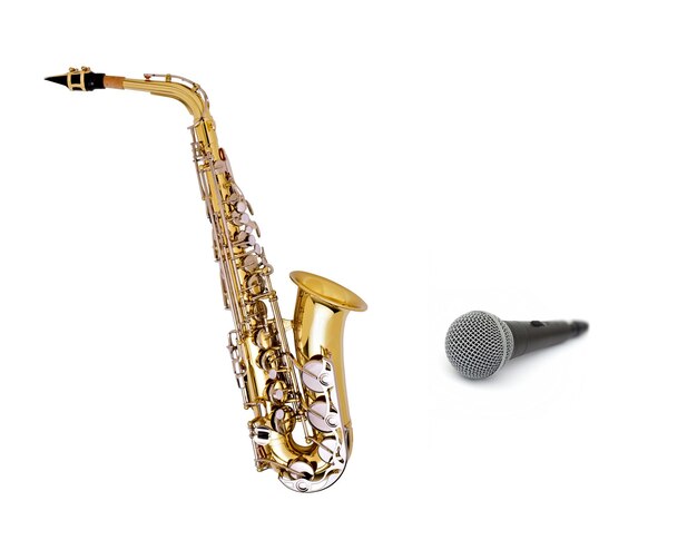 Photo sax with microphone