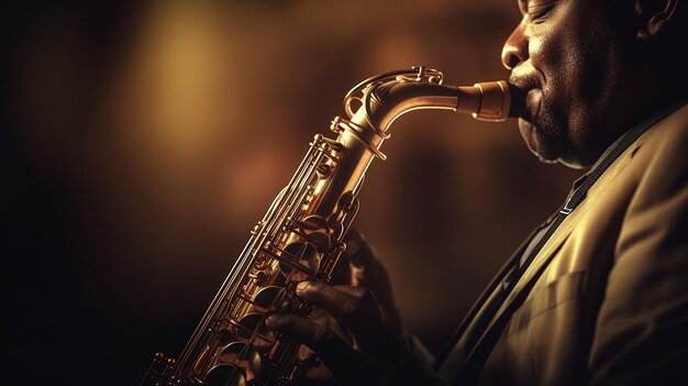 Foto saxofonist saxofonist die een jazzmuziekinstrument speelt jazzmuzikant die een alto saxofoon speelt