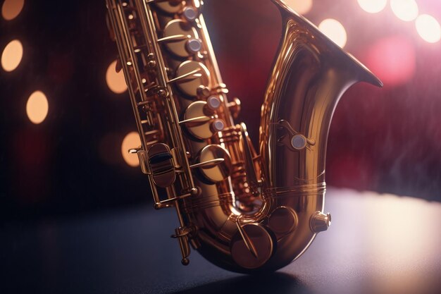 Saxofoon illustratie muziek concept bokeh achtergrond Generatieve AI