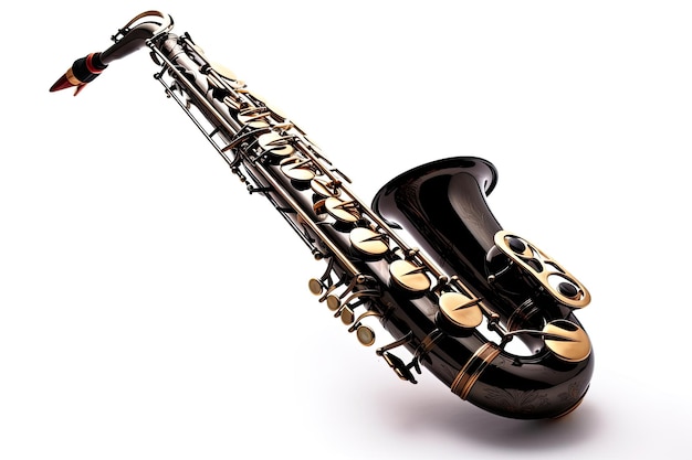 Photo saxophone isolated on white background music concept generative ai