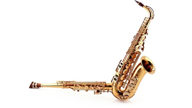 saxophone music instrument isolated on white