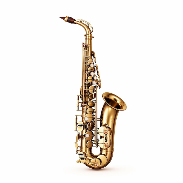 Photo saxophone poster decoration on a white wall