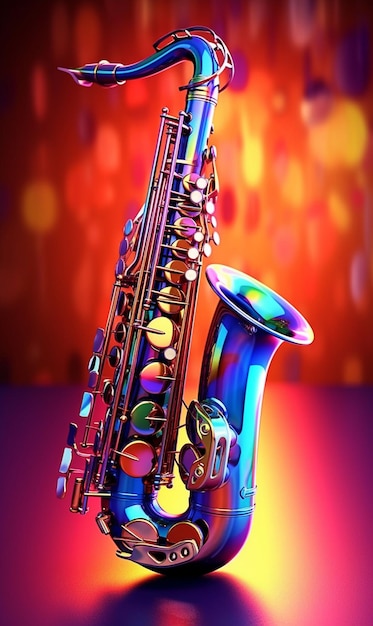 Saxophone realistic 3D happy art colorful amazing generative ai