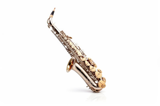 Photo saxophone soaring through the sky on a white or clear surface png transparent background