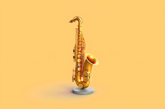 A saxophone with a white background