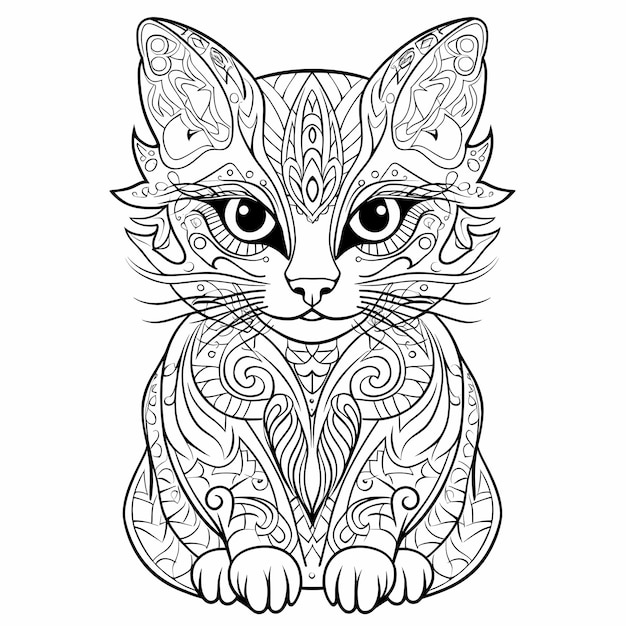 Photo saxy cat jam easy coloring page for kids with a saxophoneplaying cat