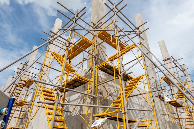 Scaffolding at construction site