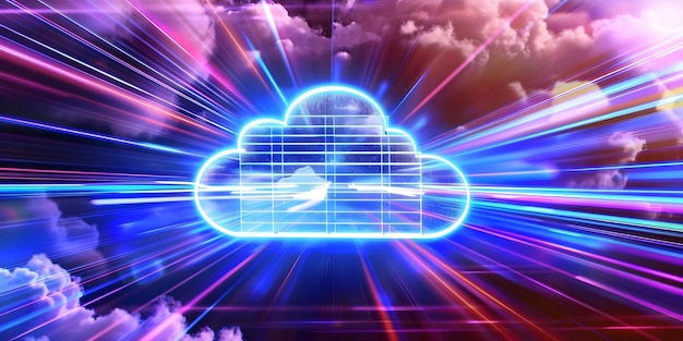 데이터 스토리지 및 서버를 위한 확장 가능한 유연하고 안전한 클라우드 컴퓨팅 솔루션 개념 클라우드 컴퓨터 솔루션 데이터 스토리징 보안 서버 확장성 유연성