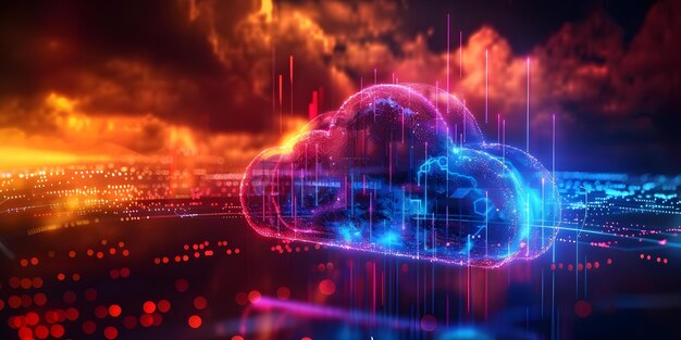 scalable virtualization data storage remote access and security with cloud server technology concept cloud servers data storage remote access security scalability