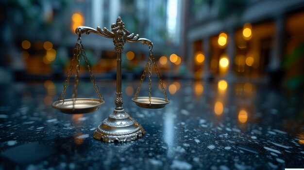 Scale of Justice on Table