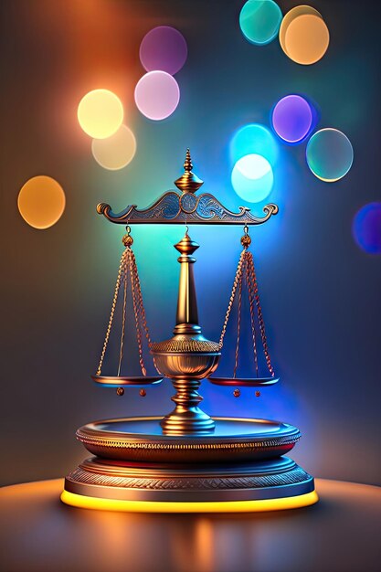 Scales of Justice with bokeh background