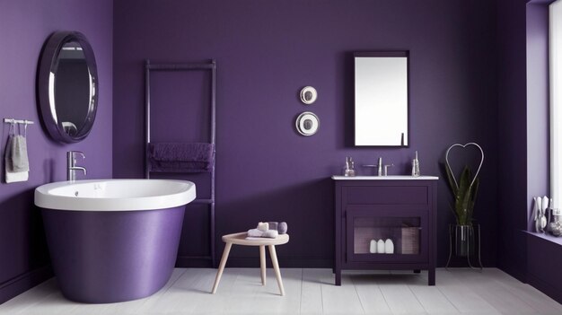 scanadinavian bathroom with bath tub