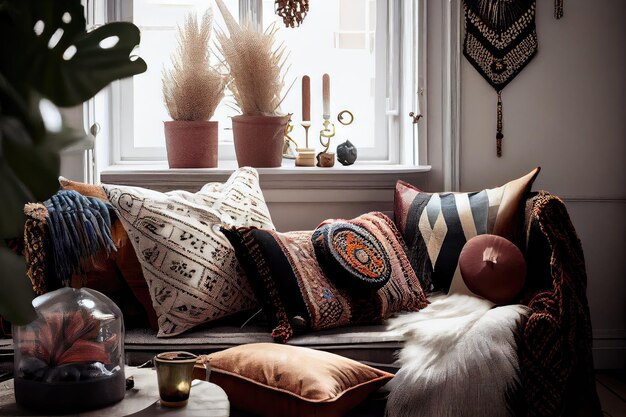 Scandi throw pillows top