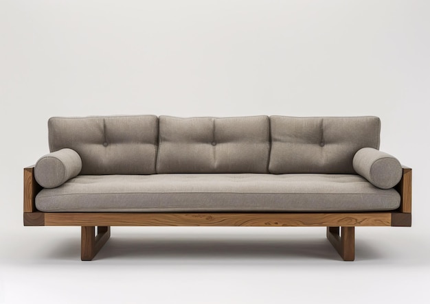 Scandinavian Design Sofa in Modern Style Front View Generative AI