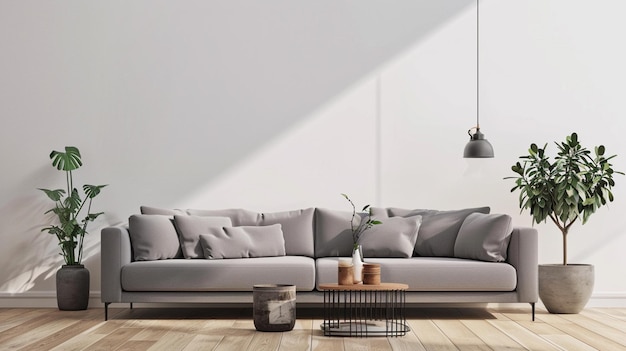 scandinavian hipster style grey tones interior background Generative AI