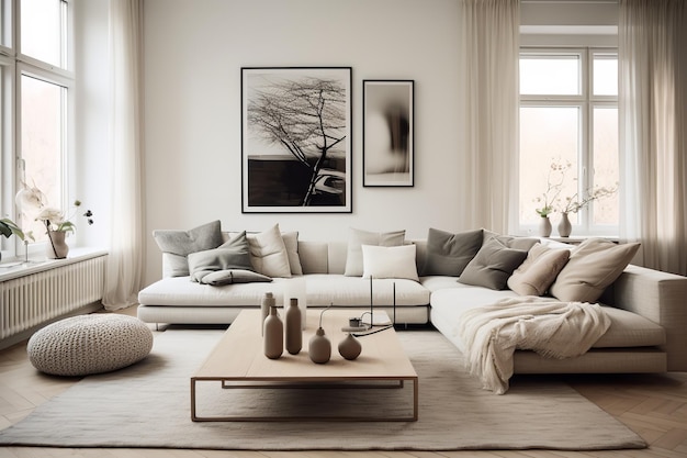 Scandinavian Minimalist Living Room Interior Design