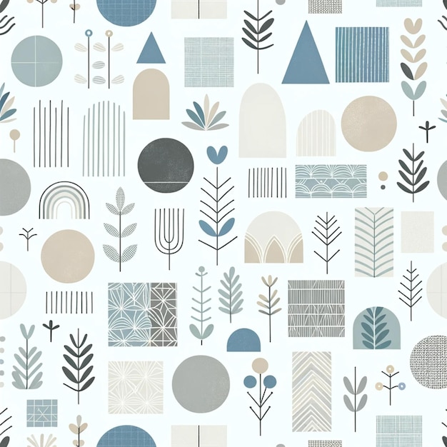 Photo scandinavian minimalist style seamless pattern vector illustration