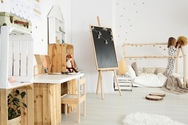 Scandinavian modern interior for girl