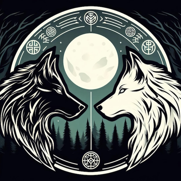 Scandinavian norse mythology vikings wolf background | Premium AI-generated  image