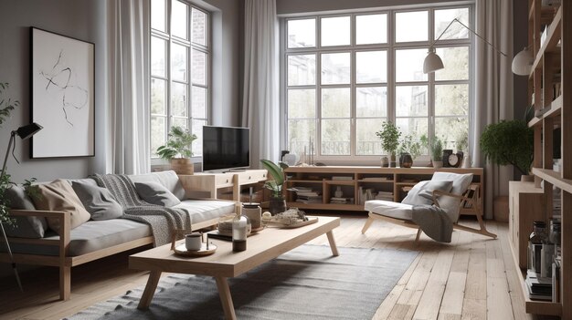 A scandinavian style living room
