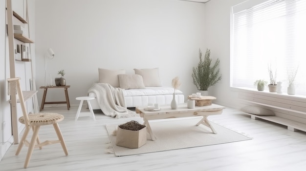 Scandinavian style room Illustration AI GenerativexA