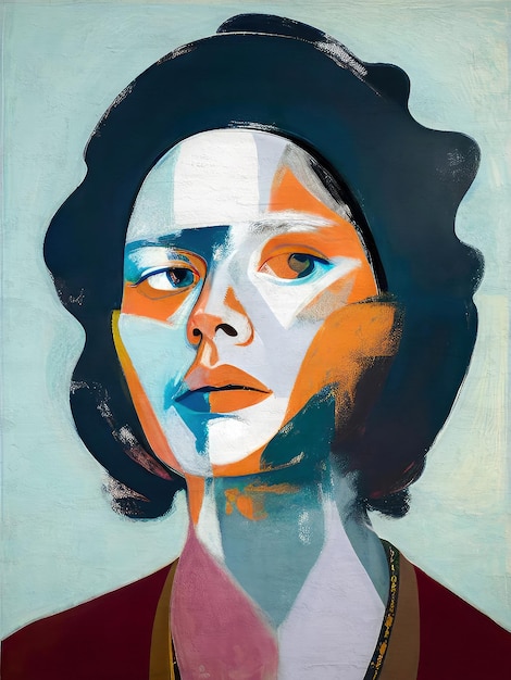 スカンジナビアの女性の肖像画芸術的な顔ファッション アートワーク雑誌の表紙の背景