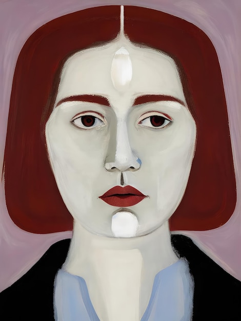 Foto riproduzione della pittura del ritratto della donna scandinava opera d'arte del viso artistico