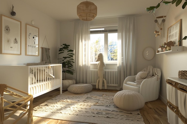 Scandinavianinspired nursery with clean lines and