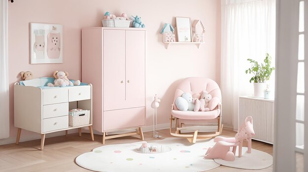 Scandinavianinspired nursery with minimalist furniture and soft pastel colors