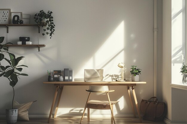 Scandinavianinspired workspace with minimalist des