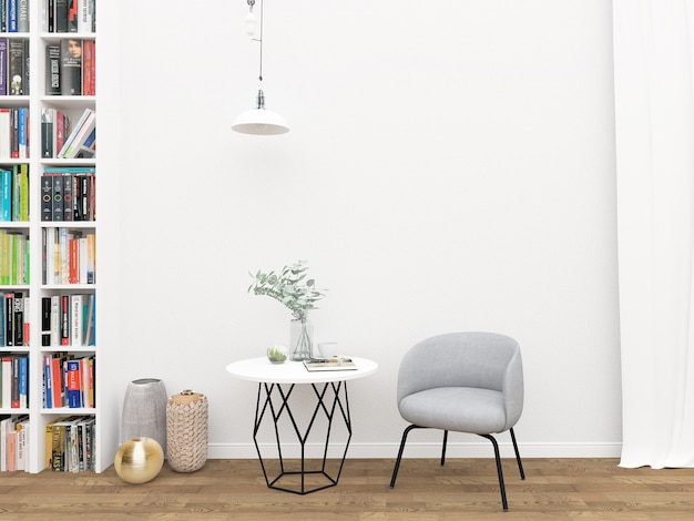 Scandinavisch interieur - lege muurmockup