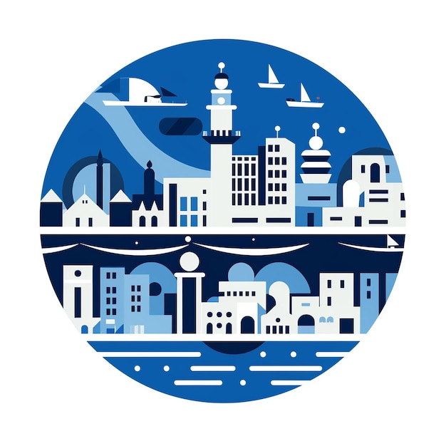 Scandinavisch minimalisme Helsinki's kust en structuren in blauw en wit
