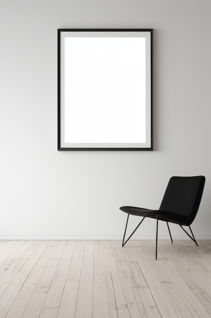 Scandinavisch minimalisme woonkamer met mock-up frame