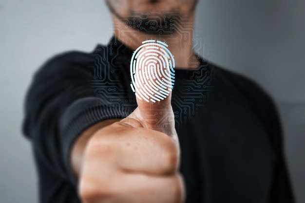 Photo scanning a fingerprint for identification