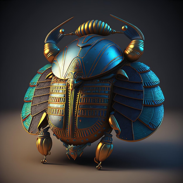 Scarab beetle Ancient Egypt 3D illustration