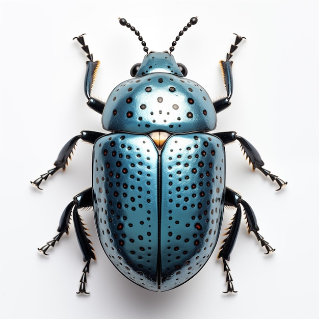 Scarab beetle on white background