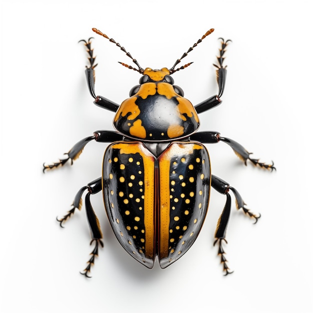 Scarab beetle on white background