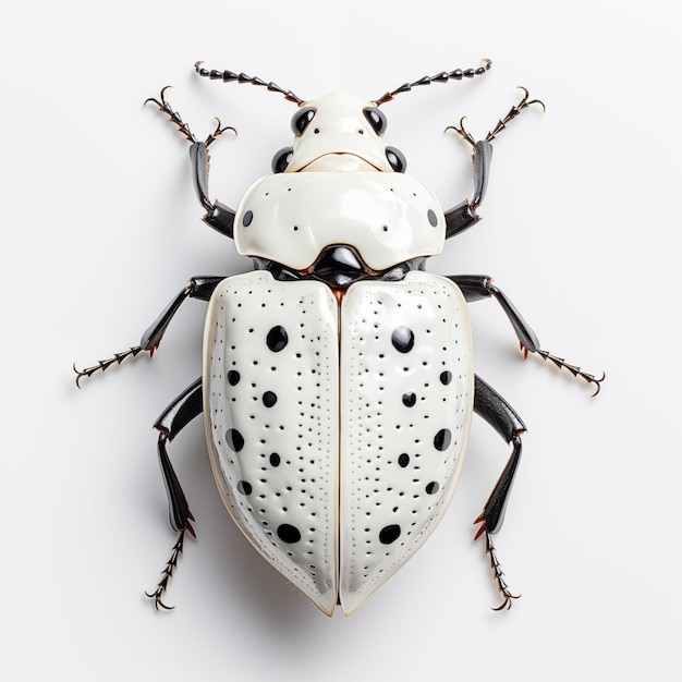 Scarab beetle on white background