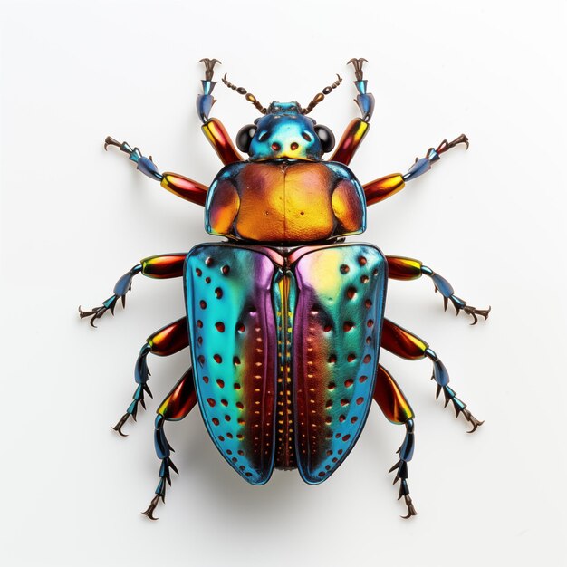 Scarab beetle on white background