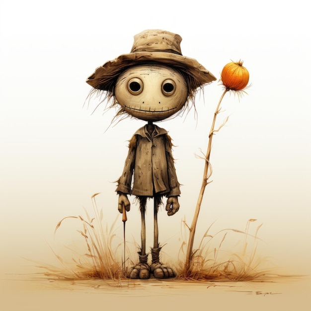 Photo scarecrow digital art a tim burtoninspired autumn concept