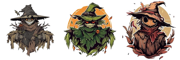 Scarecrow Halloween Logo 2D