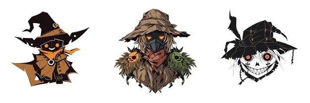 Scarecrow Halloween Logo 2D