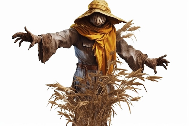 A scarecrow isolated on transparent background