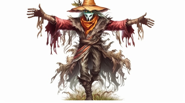 A Scarecrow with Outstretched Arms in a Field Generative ai