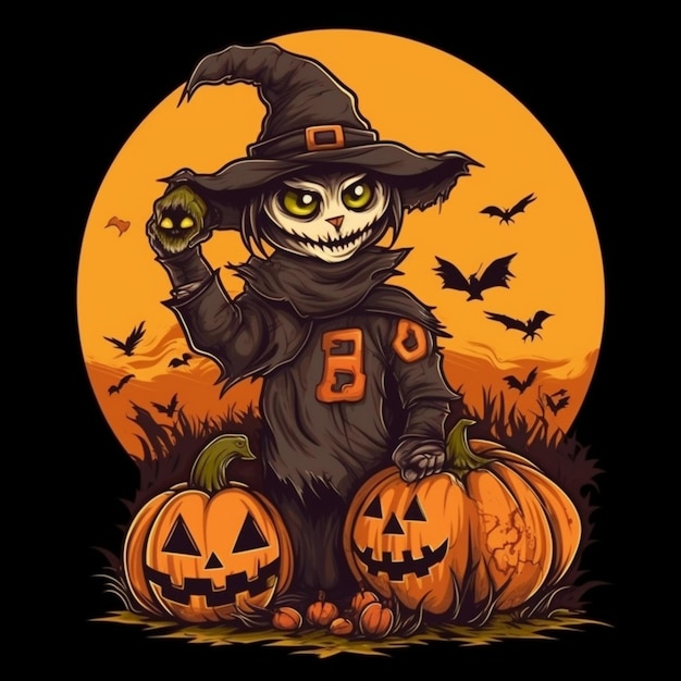 Premium AI Image | Scarecrow with a pumpkin