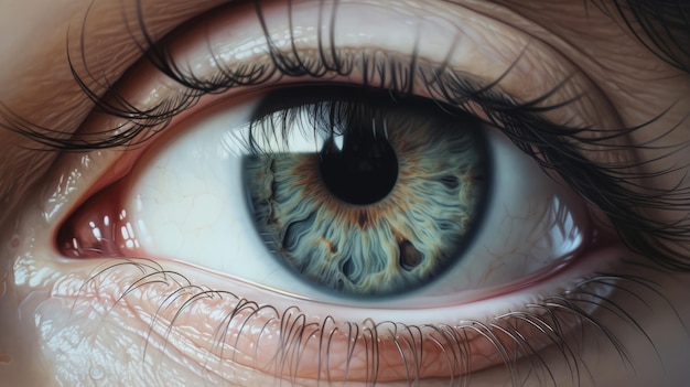 Scared Eyes Hyperrealistic 3d Rendering Of Intense Blue Eye