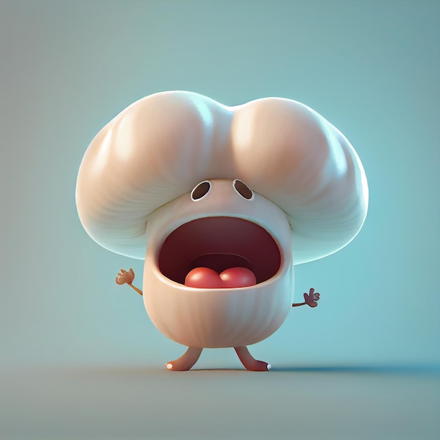 Scared mushroom cartoon character