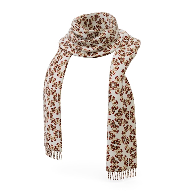 A scarf with a floral pattern on it