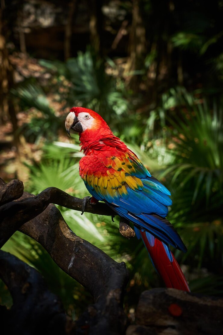コンゴウインコ、熱帯地方のカラフルなオウム